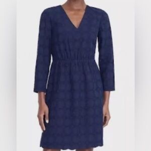 J Crew Navy Eyelet Blue Women's Dress